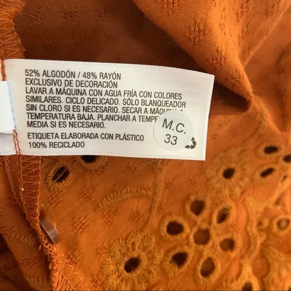 Universal Thread Rust Ruffle Long Sleeve Ruffle Dress - Picture 14 of 14